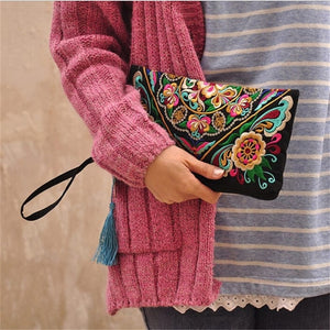 Butterfly Embroidered Clutch